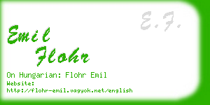 emil flohr business card